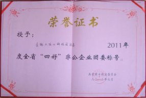 ��������ɽ�Ƽ�԰��ί�ٻ�2011���ȫʡ���ĺá��ǹ���ҵ��ί�ƺ�